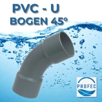 PVC-U BOGEN 45° beidseitig Klebemuffe hergestellt aus Rohr